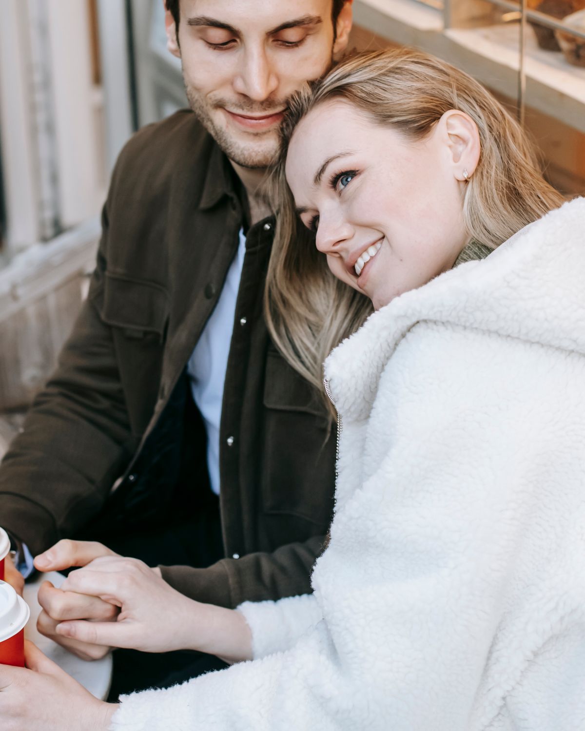A couple sharing a warm moment together